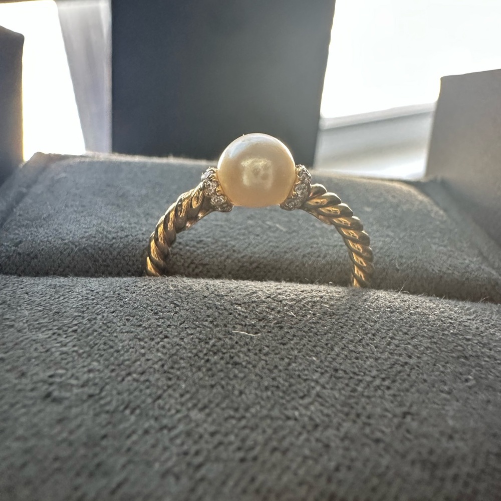 David Yurman Gold Pearl Ring